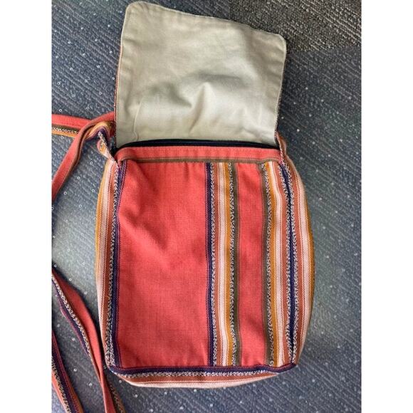 Vintage CORAL Striped Purse - Unique Batik Boho Bag - Picture 2 of 6